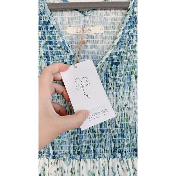 Christy Dawn The Basil Tiered Floral Maxi Dress Morning Gladiola Small Petite - Picture 8 of 9